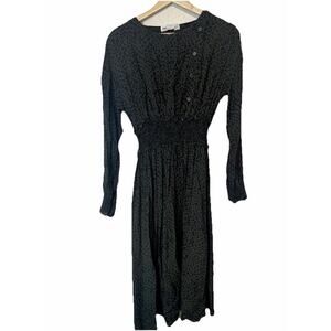 Zara Denim Empire Waist Dress Womens‎ S Animal Print Careerwear Leopard Cheetah